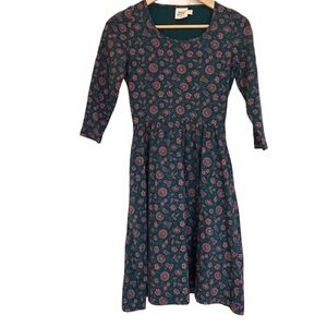 MATA TRADERS Floral Print Dress with 3/4 Length Sleeves